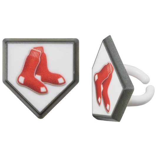 Boston Red Sox Baseball Home Plate Rings, 8 Pack