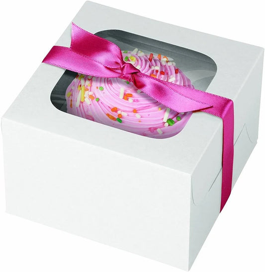 Single Cupcake Box, White, 3 Pack