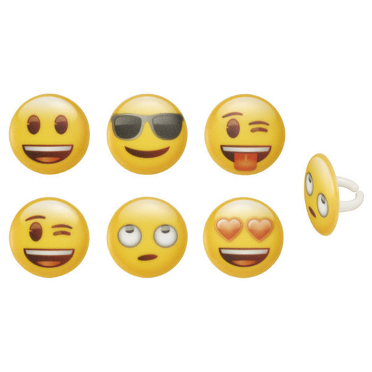 Emoji Rings, 6 Pack