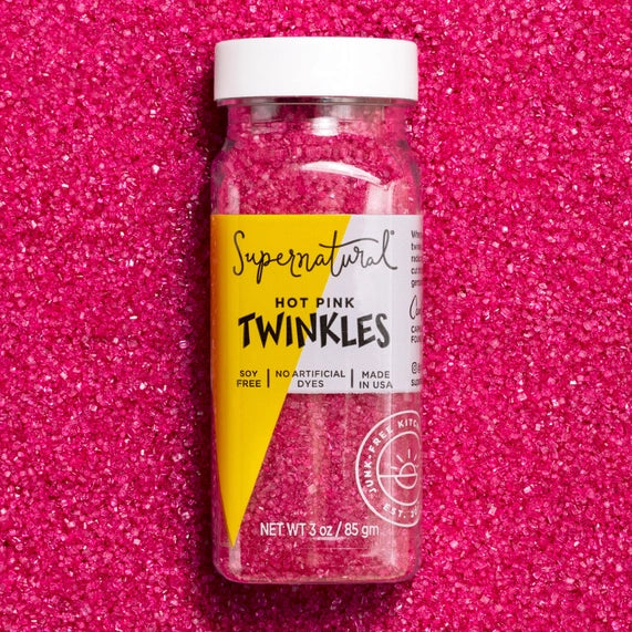 Supernatural Dye-Free Twinkles Sanding Sugar Hot Pink, 3oz