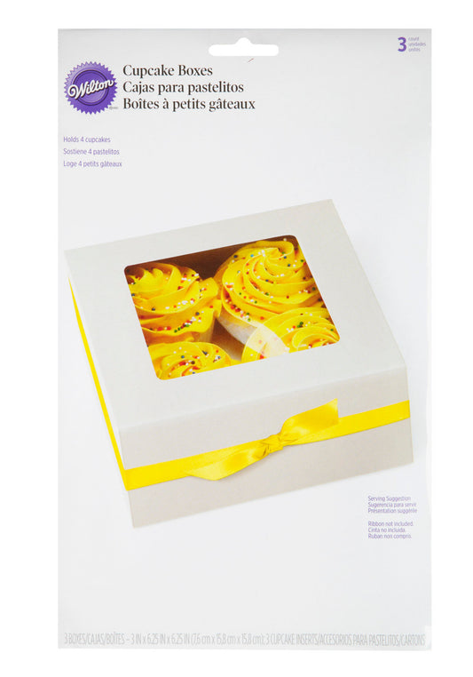 Cupcake Box (4) White 3 Pack