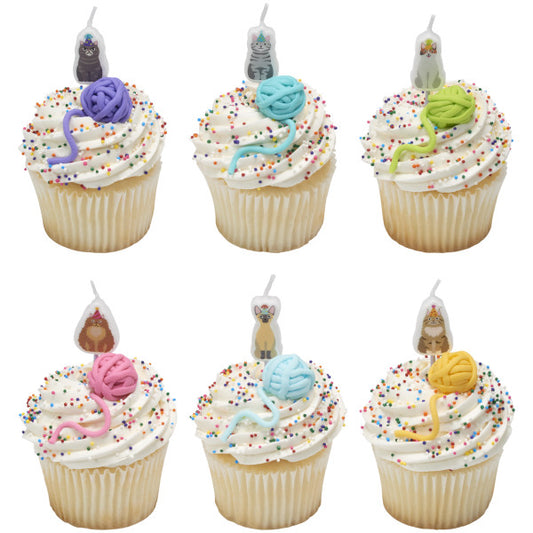 Party Cats Shaped Candles, 6 Pack