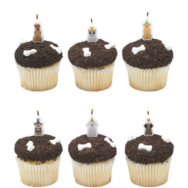 Party Dogs Shaped Candles, 6 Pack
