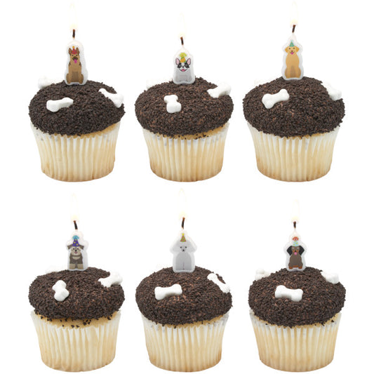 Party Dogs Shaped Candles, 6 Pack