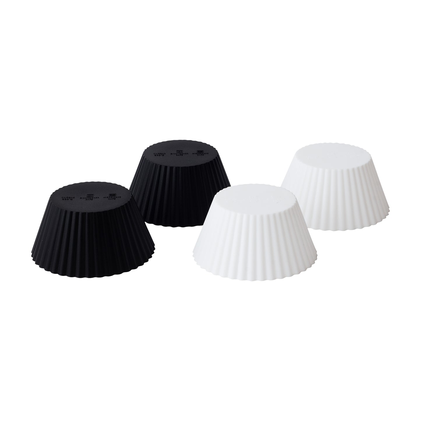 Silicone Black & White Bake Cups, 12 pack