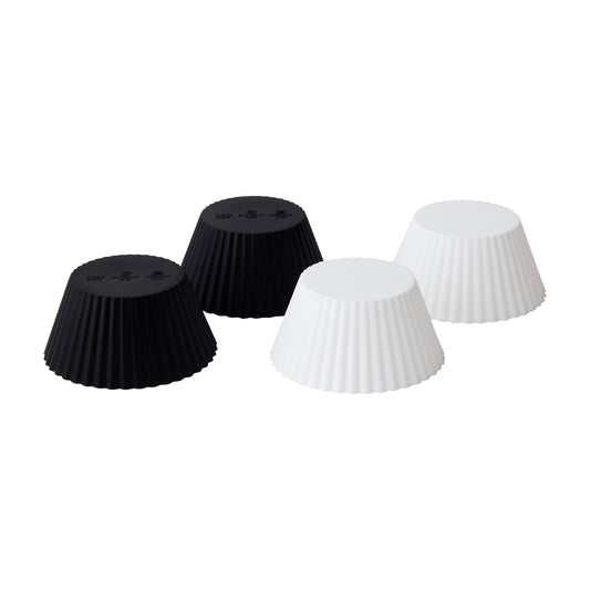 Silicone Black & White Bake Cups, 12 pack