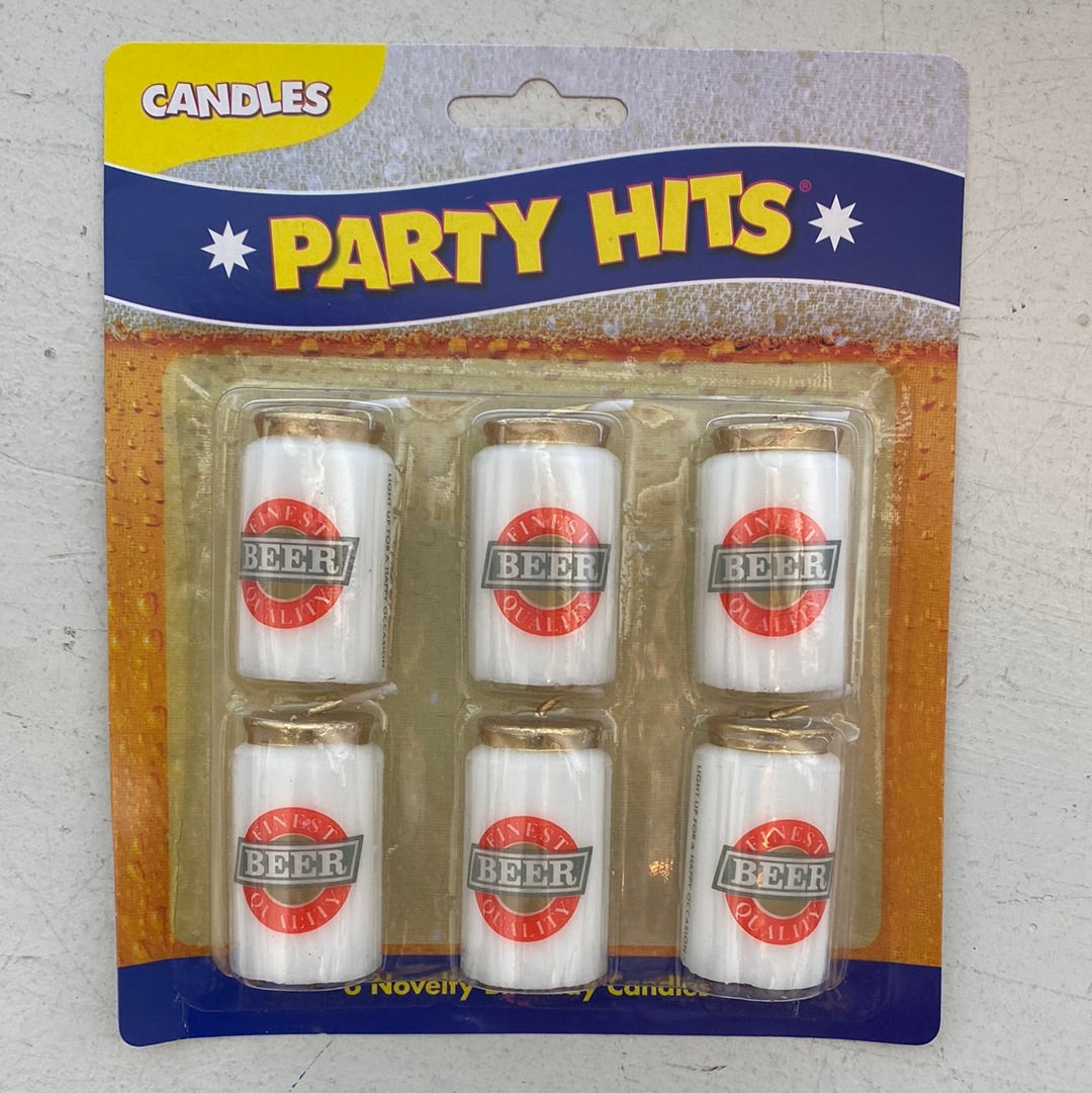 Beer Can Candles, 6 Pack