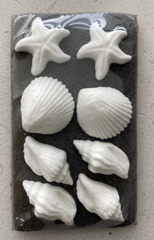 Sugar Seashells and Starfish, 8 Pack