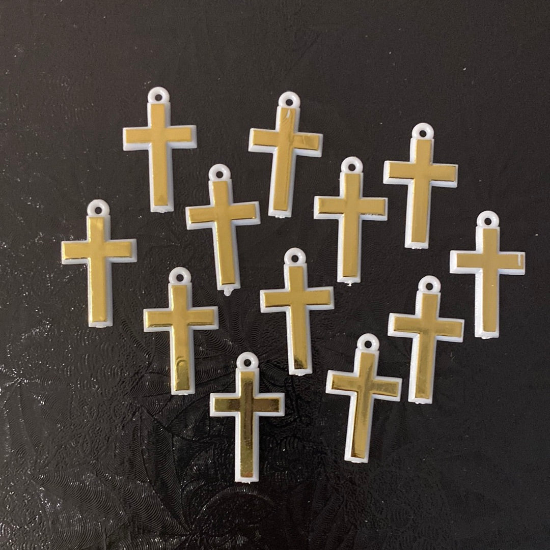 Tiny Gold Crosses, 12 Pack