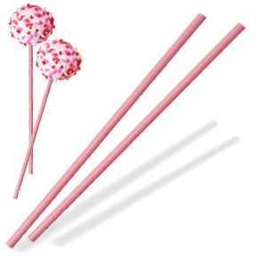 Pink Lollipop Sticks, 6", 25 Pack