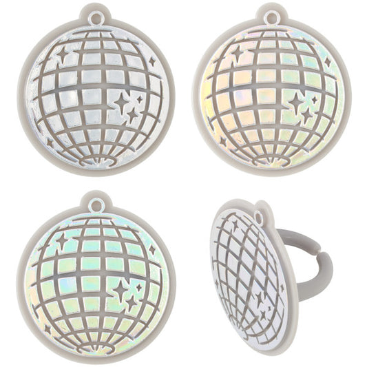 Disco Ball Cupcake Rings, 8 pk