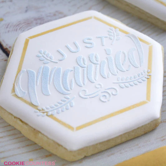 Just Married Stencil
