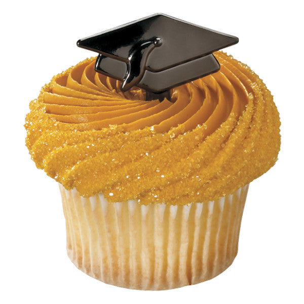 Metallic Black Graduation Cap Picks, 12 Pack