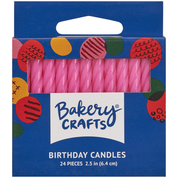 Spiral Birthday Candles 2.5", Pink
