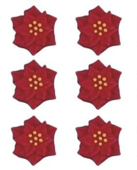 Mini Royal Icing Poinsettia, 6 Pack