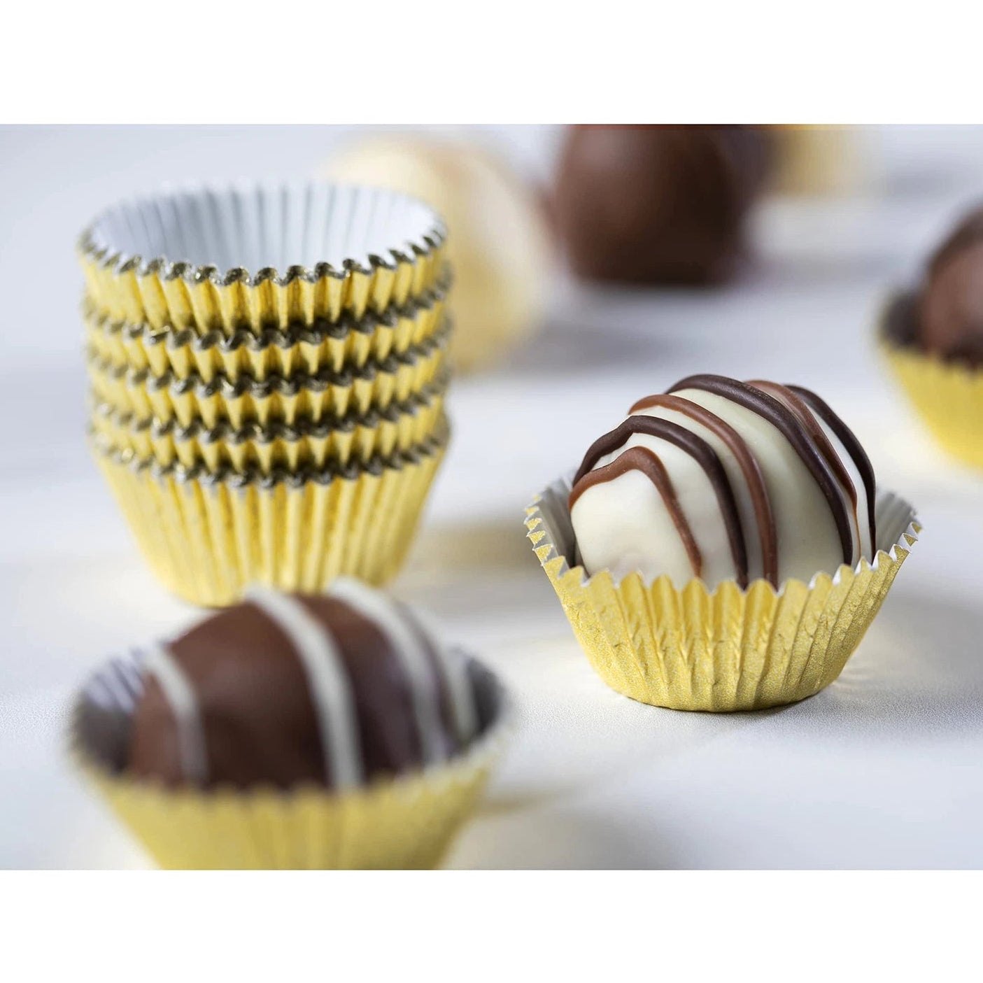 #4 Gold Foil Candy Cups, 500 Pack