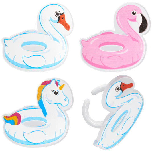 Summer Pool Floaties Rings, 9 Pack