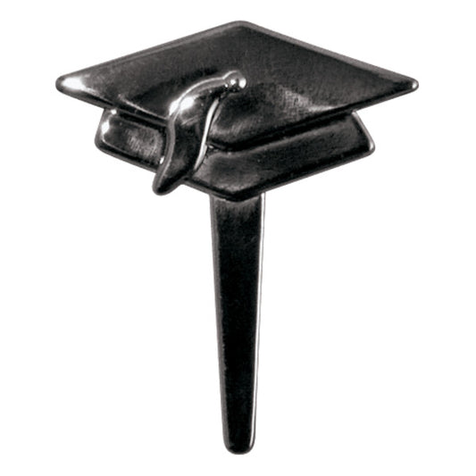 Metallic Black Graduation Cap Picks, 12 Pack