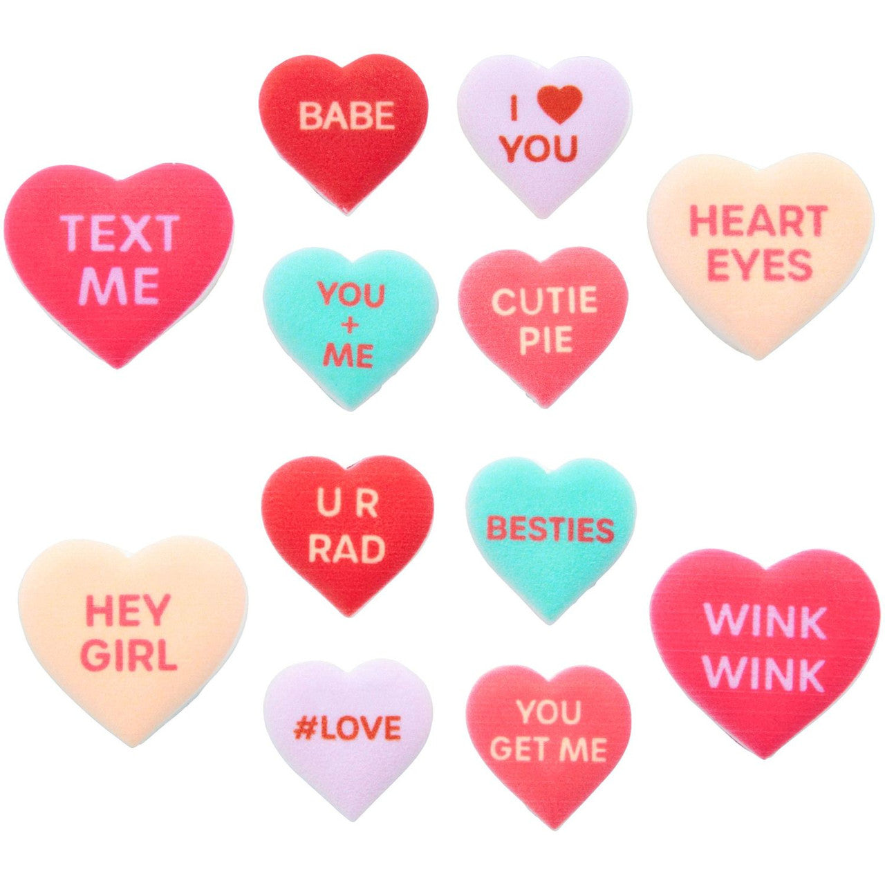 Valentine Conversation Hearts Icing Decorations