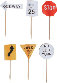 Paper Traffic Signs, 6 Pack
