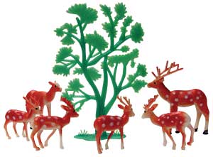 Deer with Trees Set, 7-pieces