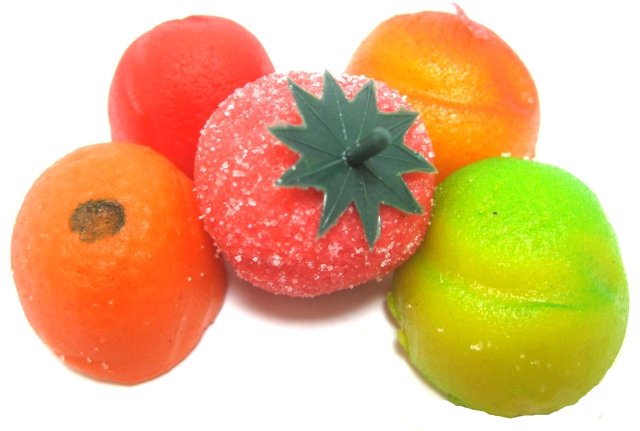 Marzipan Leaves, Strawberry Hulls, 20 Pack