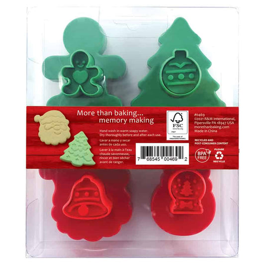 Christmas Cookie Stamps, Double Sided, 4-Piece