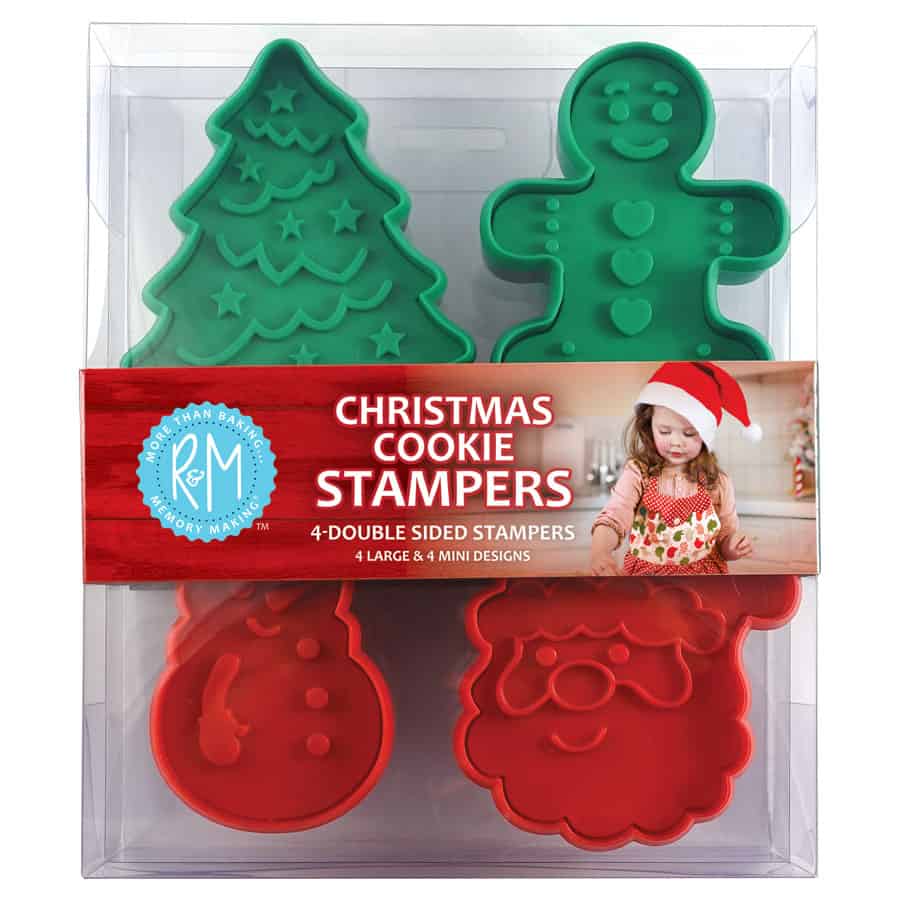 Christmas Cookie Stamps, Double Sided, 4-Piece