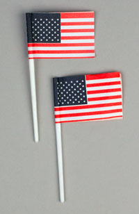 American Flag Pick, 1.5" wide, 12 Pack