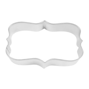 Fancy Rectangle Plaque Cookie Cutter, 4.25"