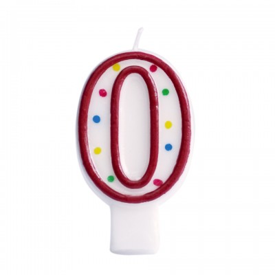 Number 0 Candle, Red
