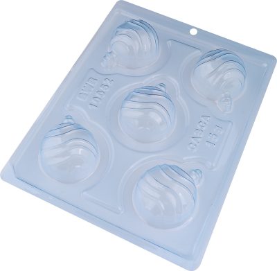 Striped Christmas Ball Chocolate Mold, 3 part