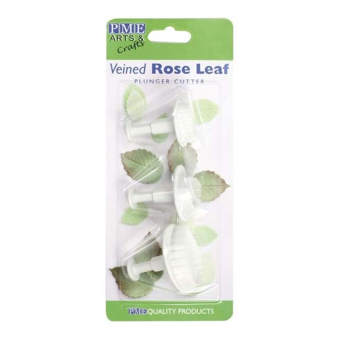 PME Rose Leaf Plunger Cutter/Veiner, 3 Piece