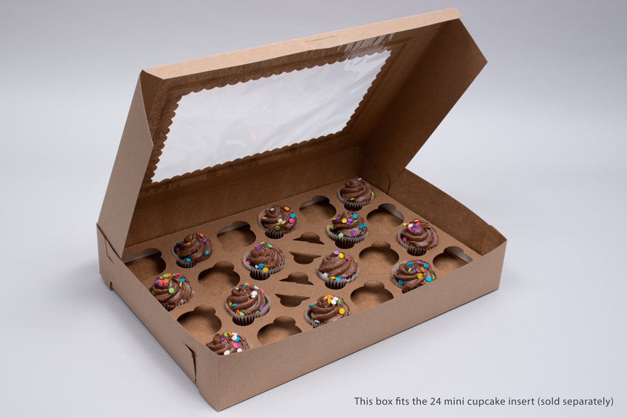 Cupcake Box Mini, Holds 24, Kraft