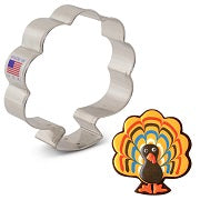 Front Facing Turkey / Tree Cookie Cutter, 3.5"