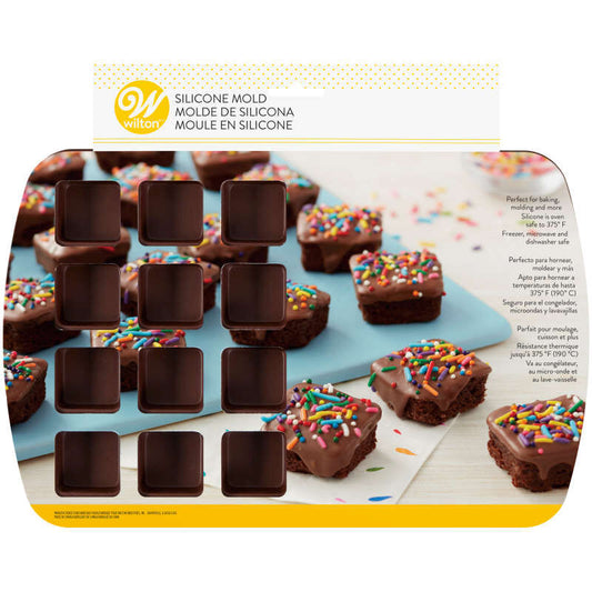 Brownie Bite Square Silicone Baking and Candy Mold, 24-cavity