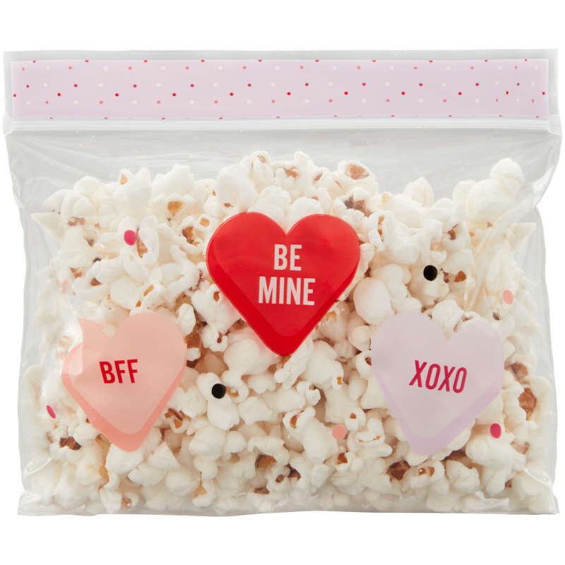 Conversation Hearts Resealable Treat Bag, 20 pack