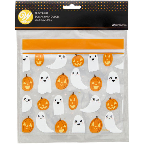 Halloween Pumpkin and Ghost Resealable Treat Bag, 20 pack