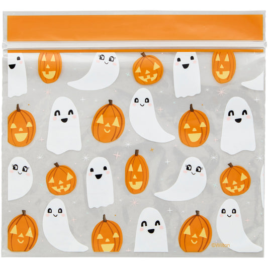 Halloween Pumpkin and Ghost Resealable Treat Bag, 20 pack