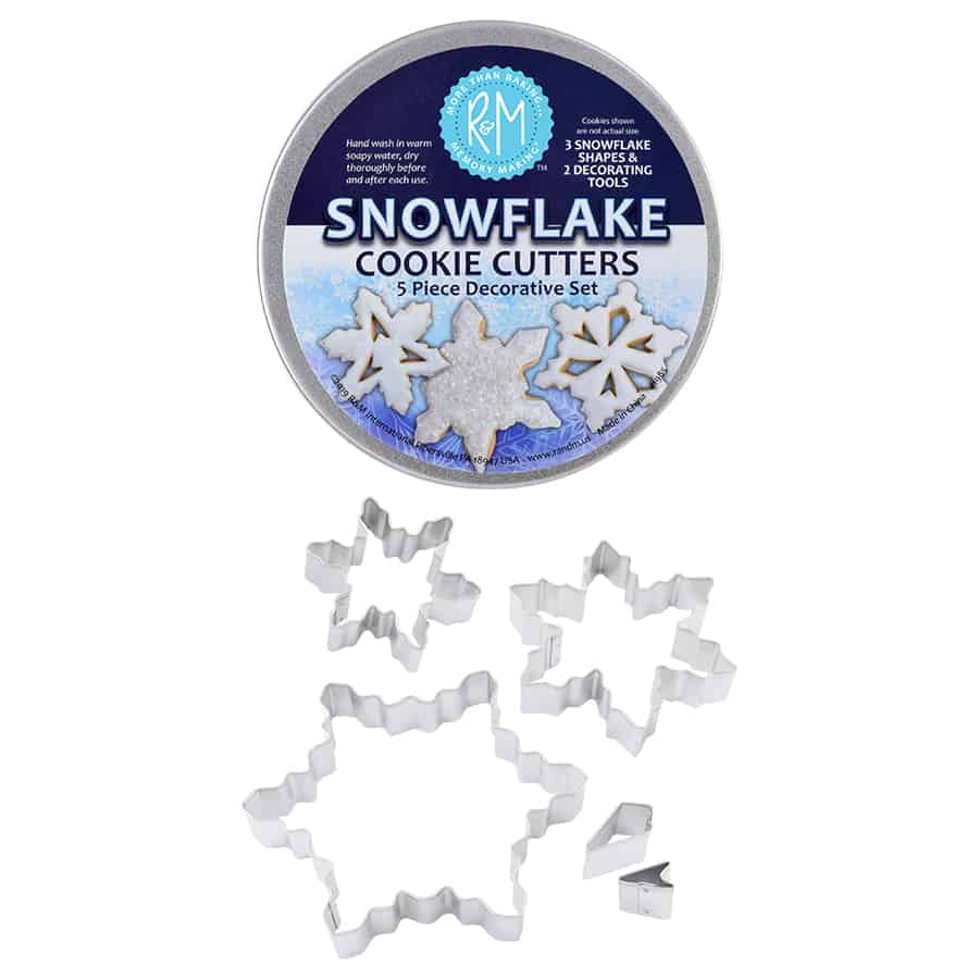 Snowflake Cookie Cutter Set, 5-piece in can