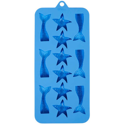 Silicone Mermaid Tail and Starfish Candy Mold, 12-cavity