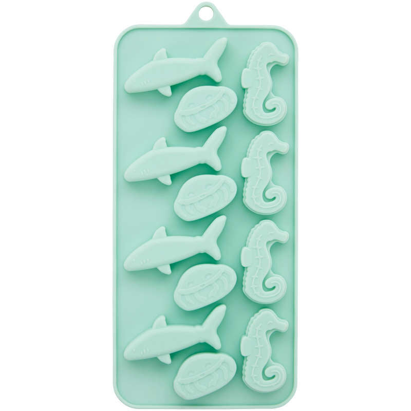 Silicone Shark, Jellyfish, Seahorse Candy Mold, 12-cavity