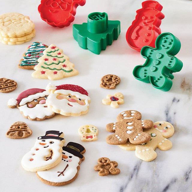 Christmas Cookie Stamps, Double Sided, 4-Piece