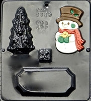 Snowman & Tree, 4 Piece Scene