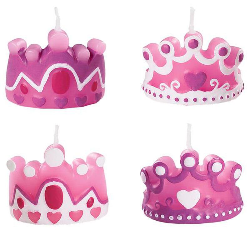 Princess Crown Candles, 4 Pack