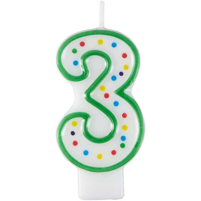 Number 3 Candle, Green