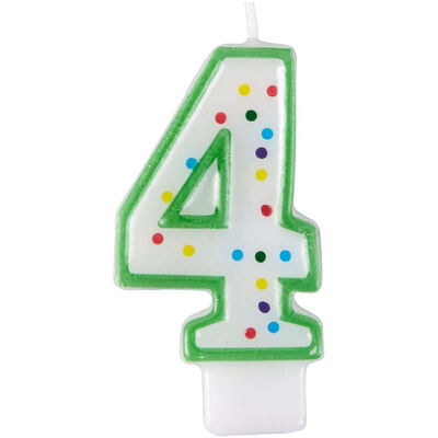 Number 4 Candle, Green