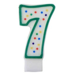 Number 7 Candle, Green