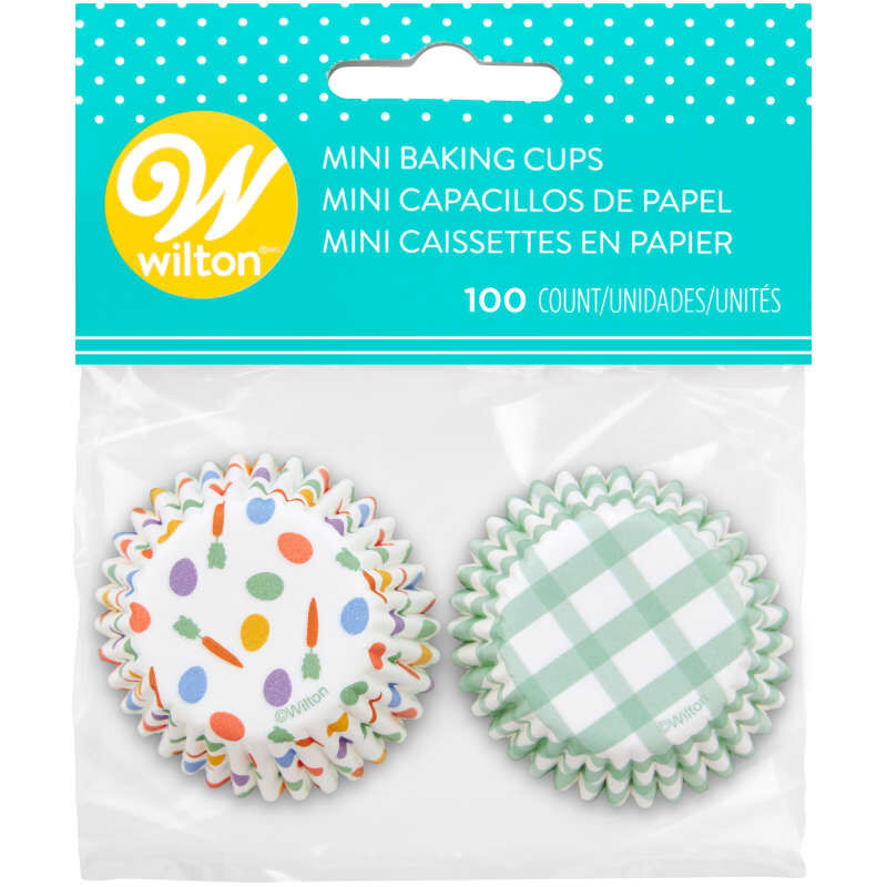 Easter Eggs & Plaid Mini Baking Cup, 100 pack