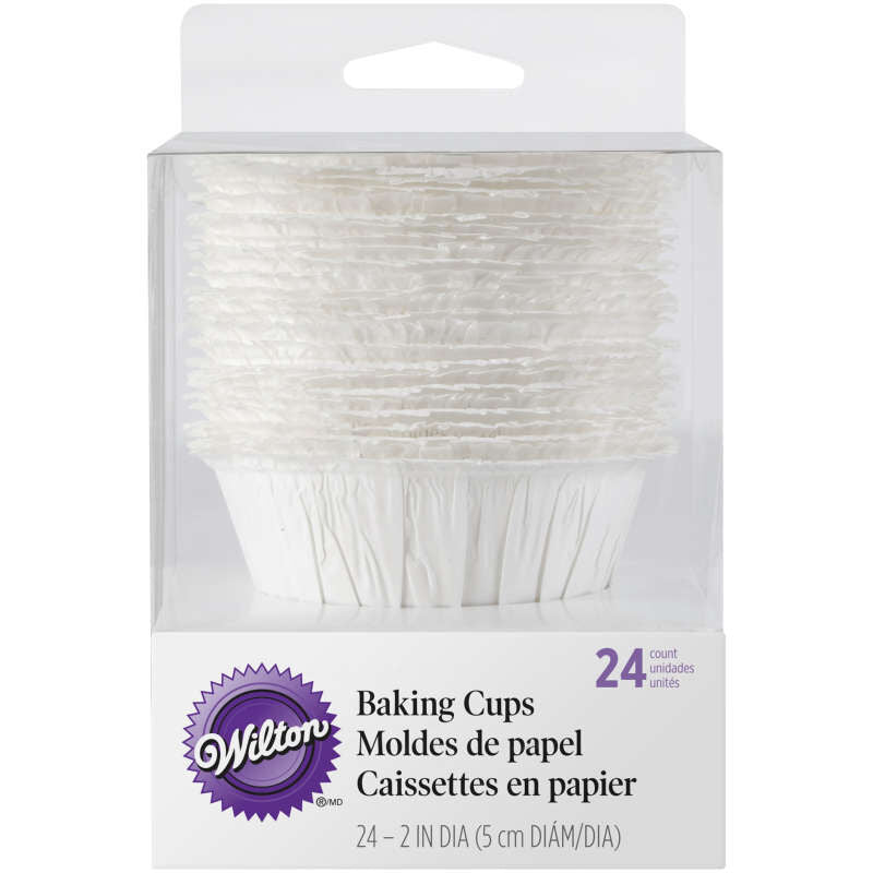 Ruffle Cup, White, 24 Pack